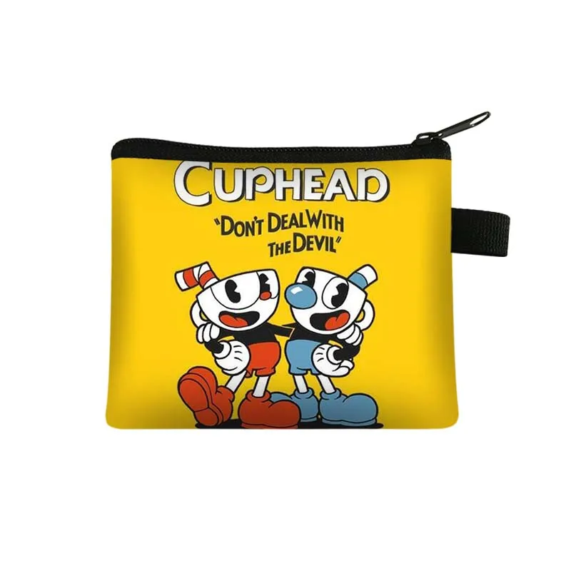 

Cartoon Cuphead Mugman Children Coin Purse Student Boys Girls Wallet Card Bag Multifunction Portable Key Bag Small Wallet Purse