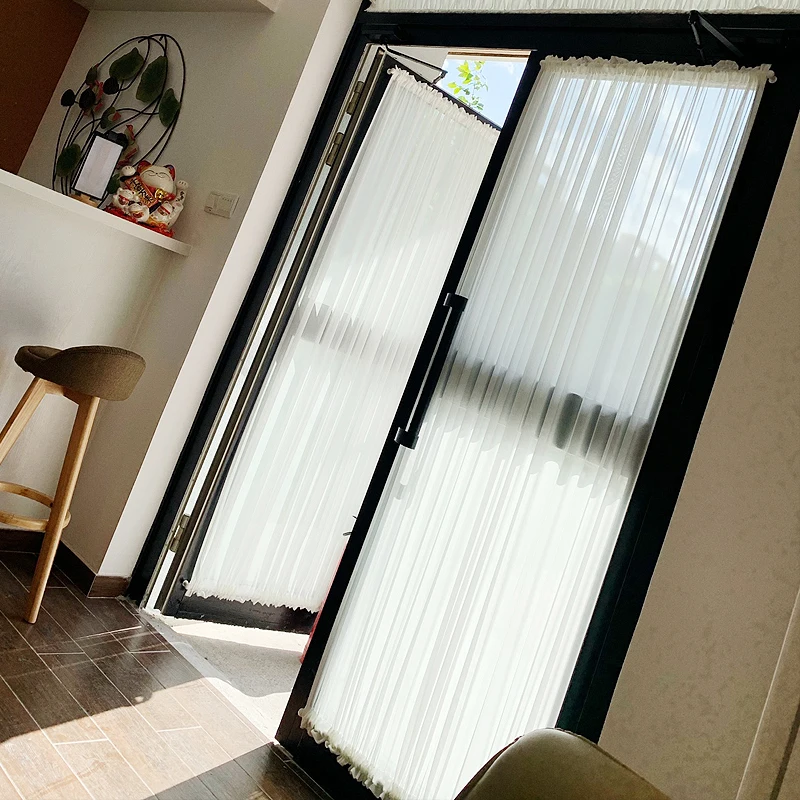 Wearing Pole Curtain White Lace Coffee Mesh Pure Yarn Up and Down Fixed Curtain for Bar Kitchen Cabinet Door