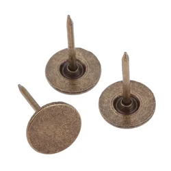 100Pcs Antique Bronze Flat Upholstery Nails Jewelry Wooden Box Case Furniture Sofa Door Decorative Tack Stud Pushpin 11*17mm