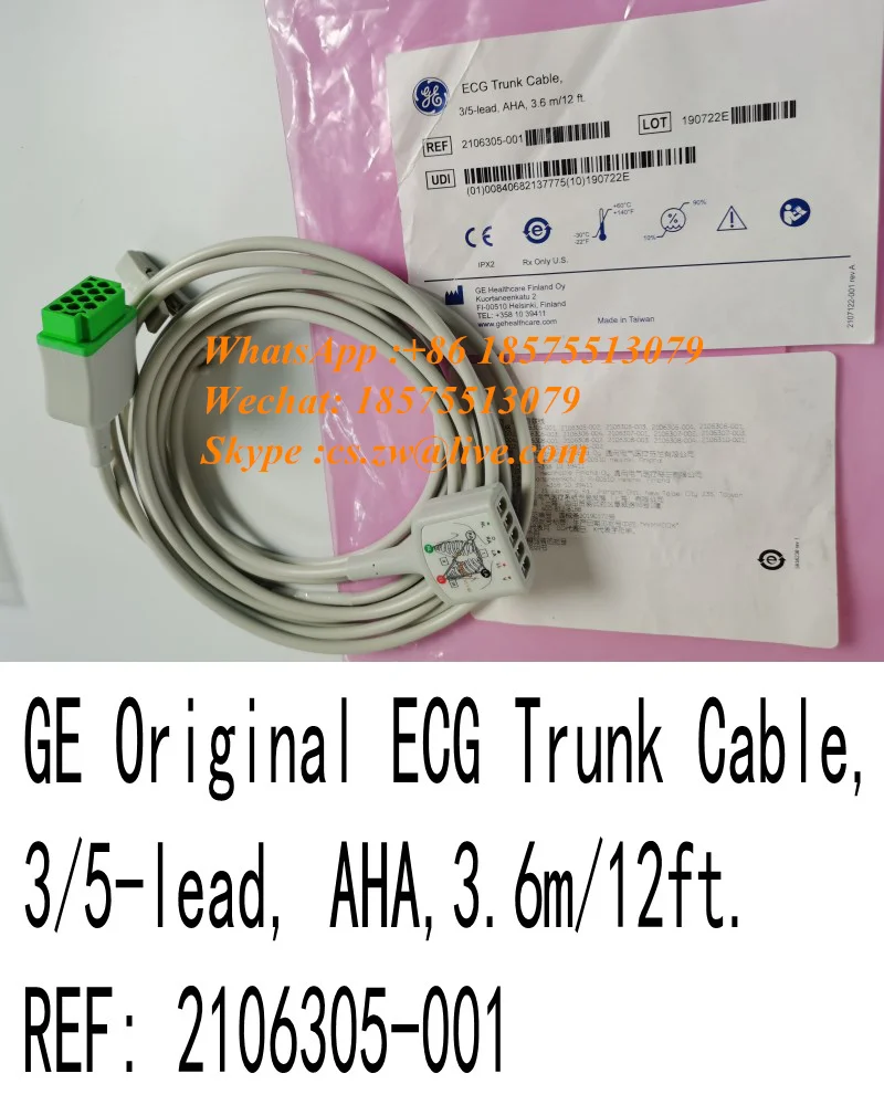 

Vyaire GE Original Multi-Link ECG Care Cable 3/5-Lead AHA, 3.6m/12 ft. REF: 2017003-001