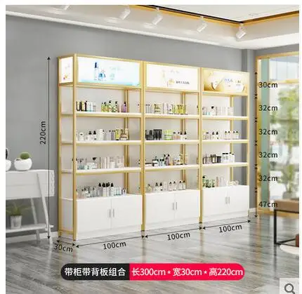 Cosmetics display cabinet Beauty salon product display cabinet skin care nail salon sample shelf display rack multi-layer shelf