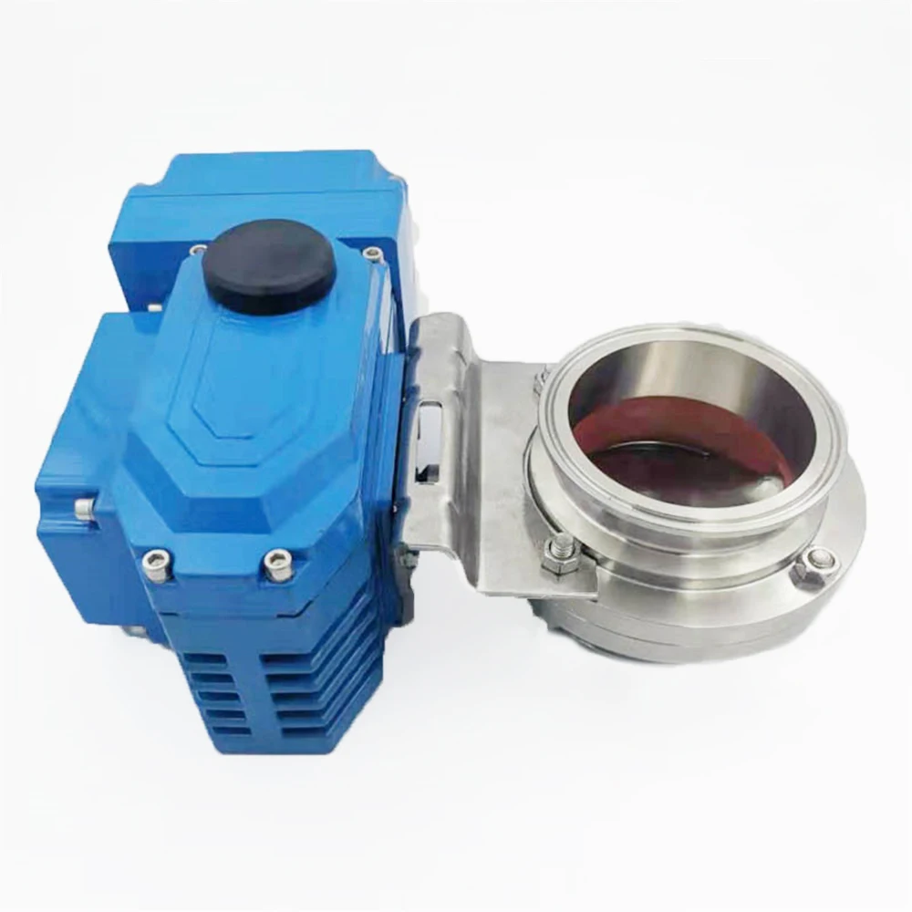

AC220V Electric Butterfly Valve SS304 Sanitary Electric Tri Clamp Butterfly Valve fit Pipe OD 19mm-108mm