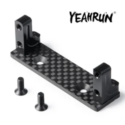 YEAHRUN Aluminum Servo Mount with Carbon Fiber Skid Plate Set for Axial SCX10-AXI03004(Capra) 1:10 RC Crawler Cars Upgrade Parts