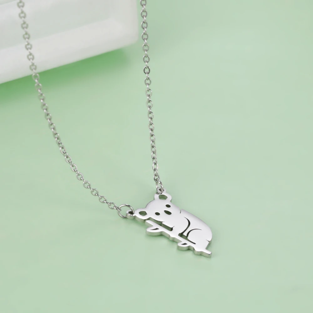 Cazador Australian Animal Cute Koala Bear Pendant Necklaces for Women Stainless Steel Jewelry Collar Necklace Friends Gift Sales