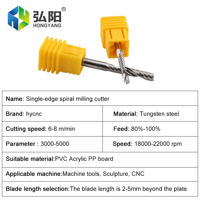 1 stücke Single Blade Spiral Schaftfräser 3,175mm 4mm 6mm Hartmetall Fräser CNC 3D Gravur Holzbearbeitung messer Acryl Schneiden