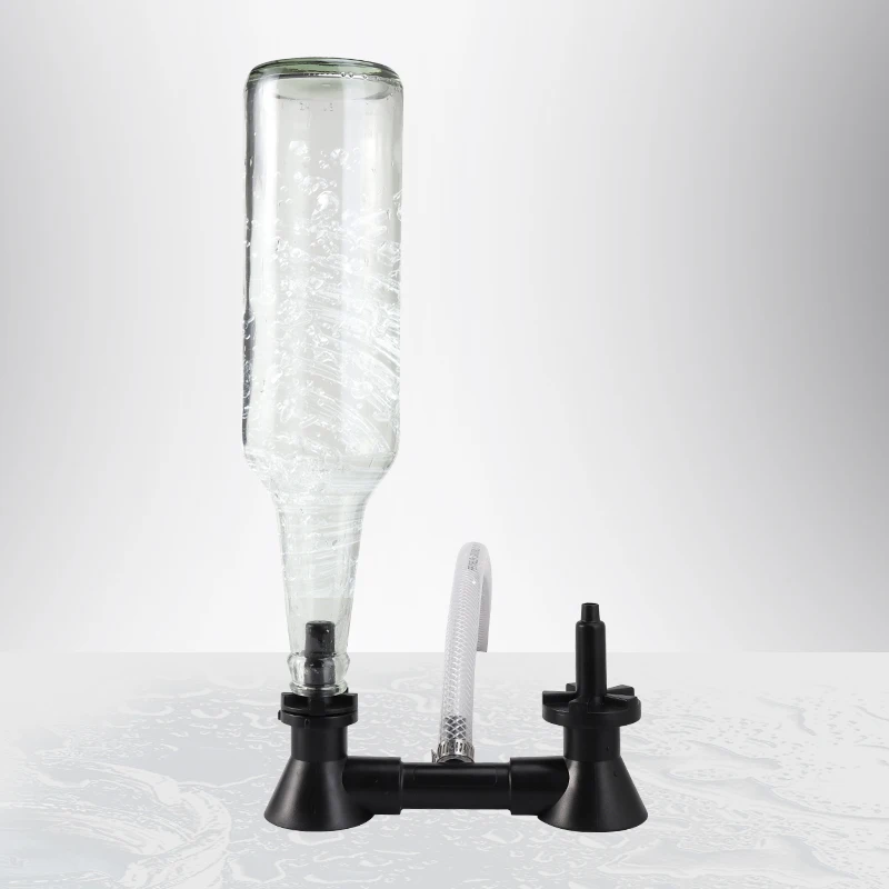 Double Head Wine Rinser Beer Bottle Washer Homebrew Beer & Wine Cleaning Equipment Cleaner With Kitchen Faucet Adapter Bar Tools