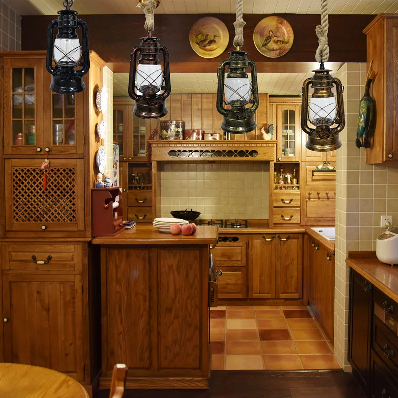 Retro Pendant Lights E27 Hemp Rope Lantern Hang Lamp Vintage Industrial Hanglamp Loft Home decoration lamp Indoor Bar light