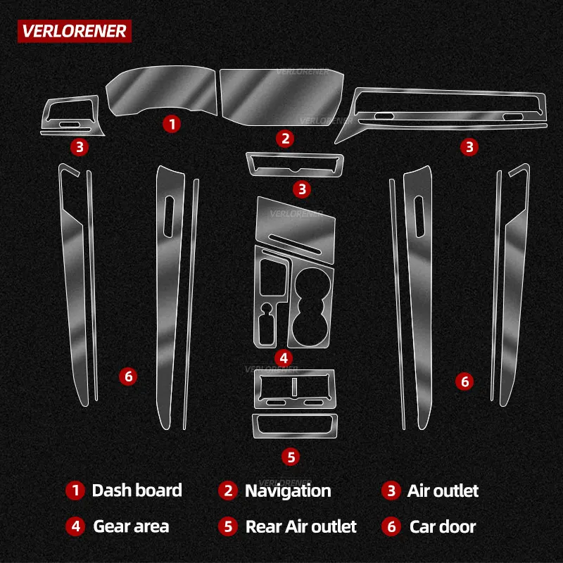 Self Healing Car Interior Central Console Gear Dashboard TPU Paint Protective Film For Volkswagen VW Touareg 3 CR 2019 2020 2021