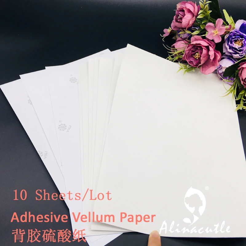 10PC A4 Self-adhesive Vellum Paper Laser / Inkjet Printer DIY Label Sticker Printing Scrapbooking  Album handmade paper craft