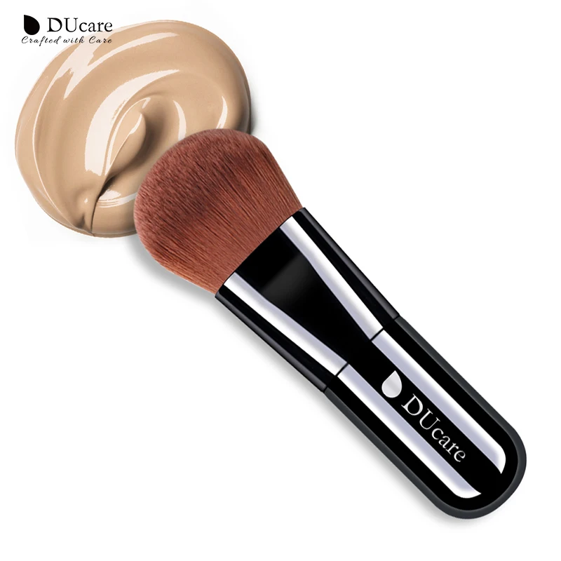 Ducare 1pcs Professional Foundation Brush high quality makeup brushes brown Synthetic Hair with Box Makeup Brush Essential Tools