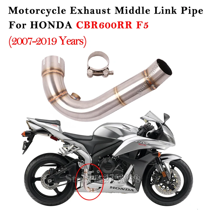 

Slip on Motorcycle Exhaust Front Middle Link pipe Stainless Steel Muffler Modified Moto Escape For CBR600RR F5 2007-2019 Years