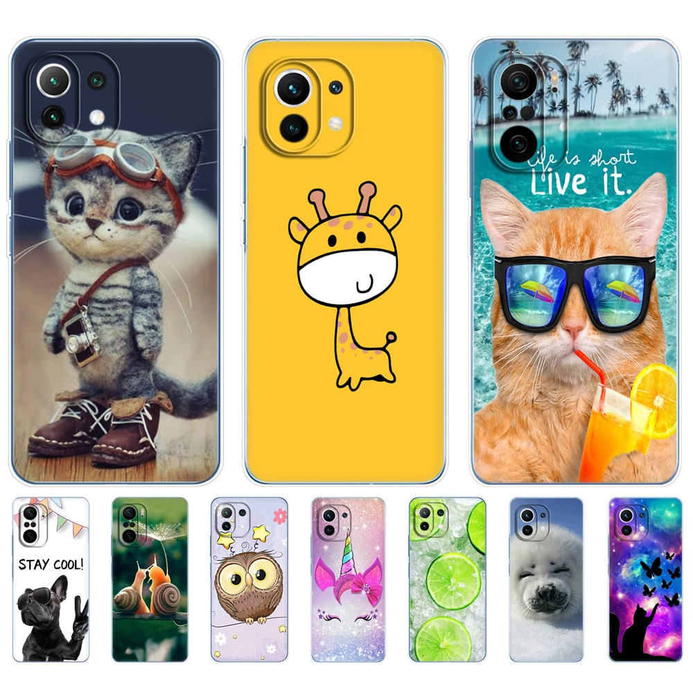 For xiaomi Mi 11 Mi 11 Lite 4G 5G NE Mi 11i Mi 11 Ultra Case Back For xiaomi11 i 11Lite Phone Cover Xiomi Mi11Lite Silicon TPU