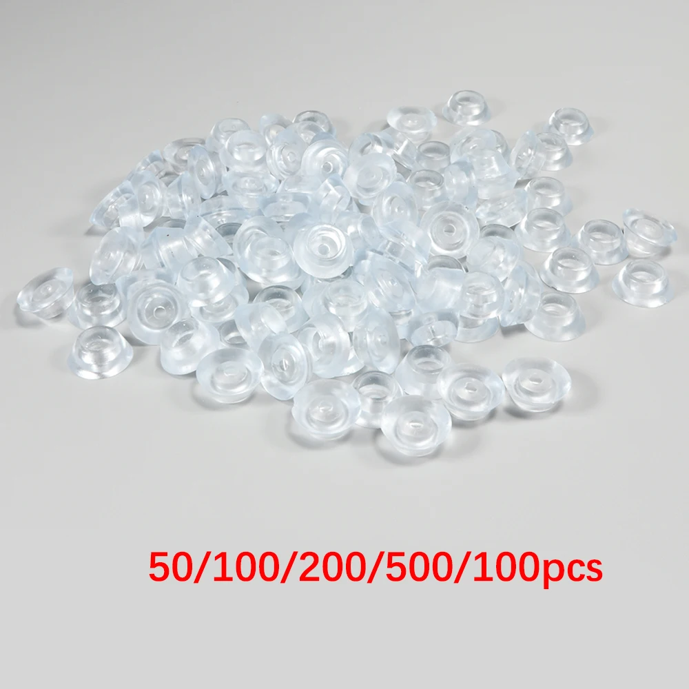 50/100/200/500/1000PCS Transparent Silicone 20x8x12mm  Round Soft Anti-slip Foot Pad for Furniture Feet Chair Sliders Pads