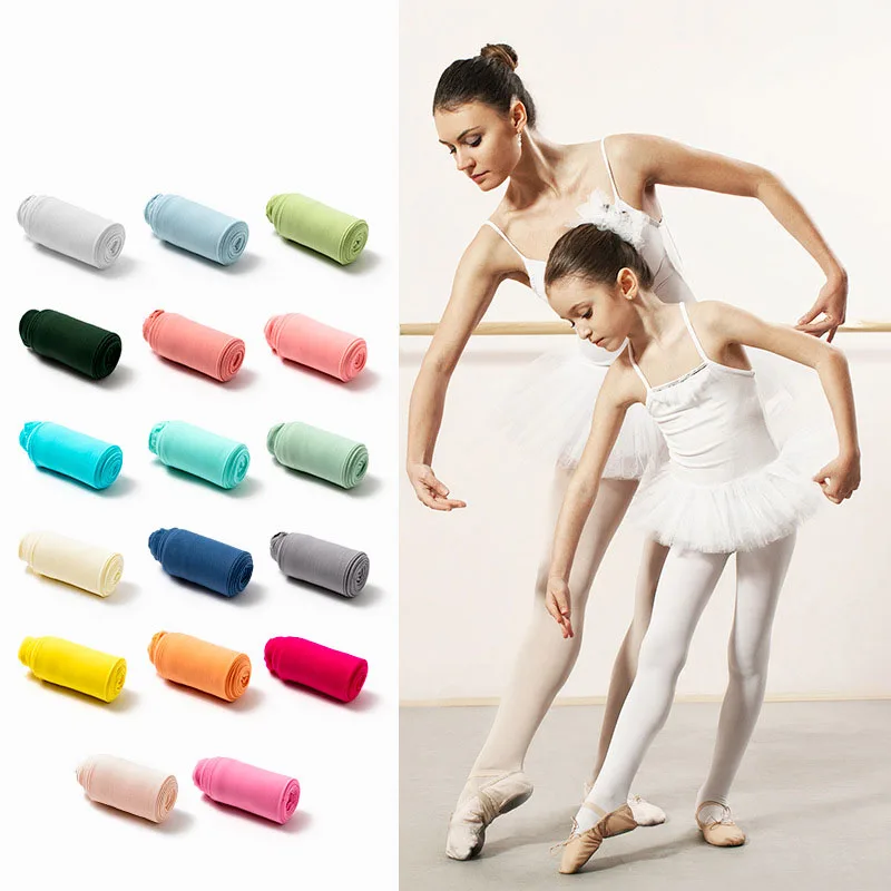 Spring Candy Color Kids Pantyhose Ballet Dance Tights for Girls Stocking Children Velvet Solid White Pantyhose Girls Tights