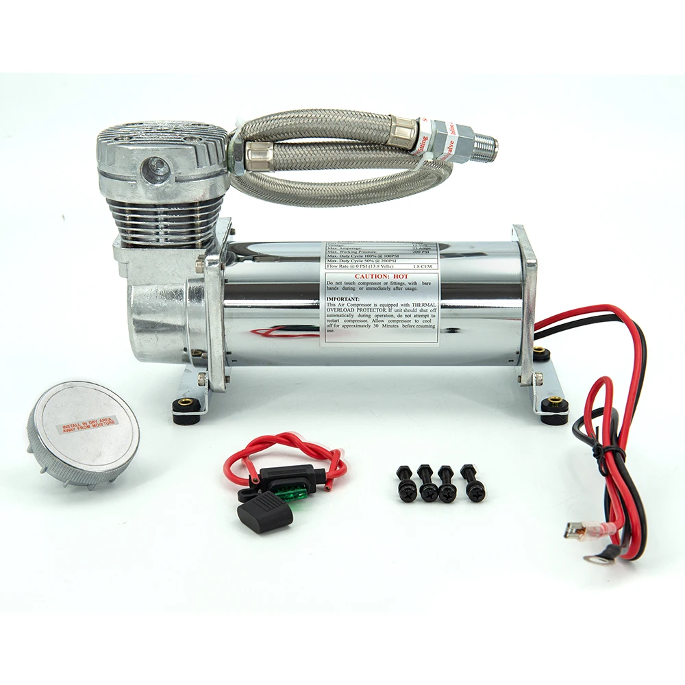 Universal 200PSI 480C 12V Air Suspension Compressor Pump Kit Air horn Compressor