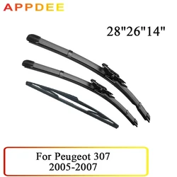 APPDEE Wiper Front & Rear Wiper Blades Set For Peugeot 307 2005-2007 2006 Windshield Windscreen 28