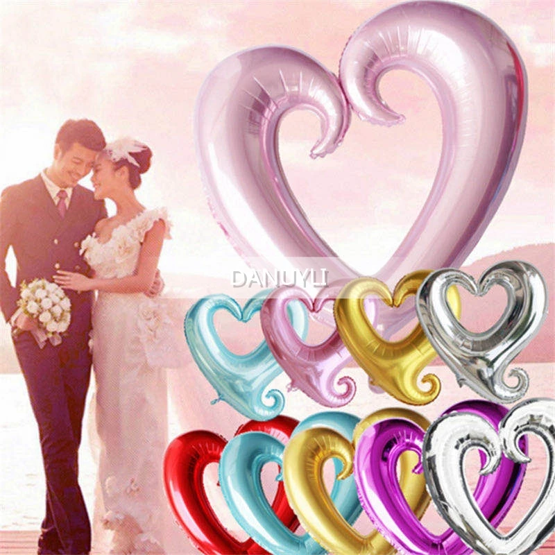 

5pcs 18inch Hook Heart Foil Balloons Wedding Decoration Hollow Heart Helium Ballon Valentine's Day Decor Birthday Party Globos