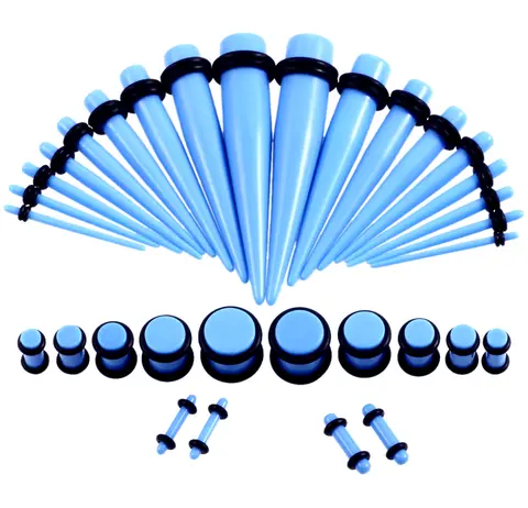 36 पीस/लॉट ऐक्रेलिक ईयर गेज टेपर और प्लग स्ट्रेचिंग किट मिश्रित रंग ईयर फ्लेश टनल एक्सपेंशन बॉडी पियर्सिंग ज्वेलरी 14G-00G 10 best sales कान खींचने वाली किट - №1