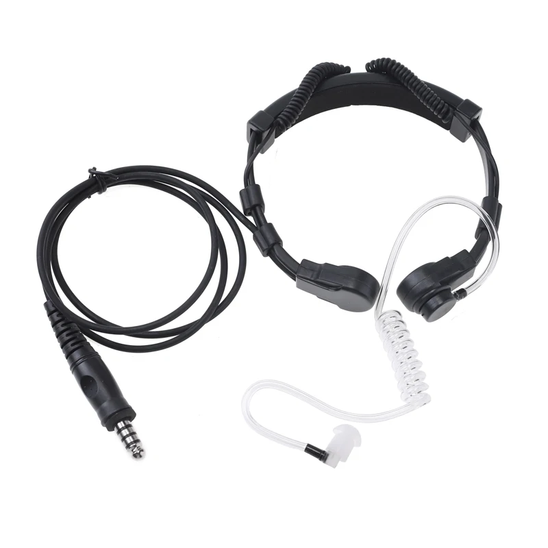 ขยายหูฟัง Throat ไมโครโฟนหูฟัง PTT สำหรับเครื่องส่งรับวิทยุ Kenwood Wouxun TYT BAOFENG UV-5R Retevis RT24วิทยุ
