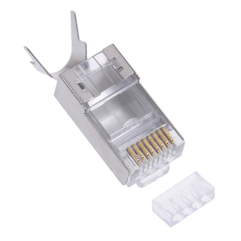 

10Pcs Cat7 RJ45 Connector 1.3mm Cat 7 Crystal Plug Shielded RJ45 Modular Connector