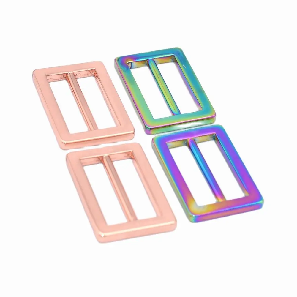 20mm Rainbow Adjuster Buckle Slide Buckles Rectangle Belt Buckle Metal Purse backpack Buckles Strap buckle Handbag webbing