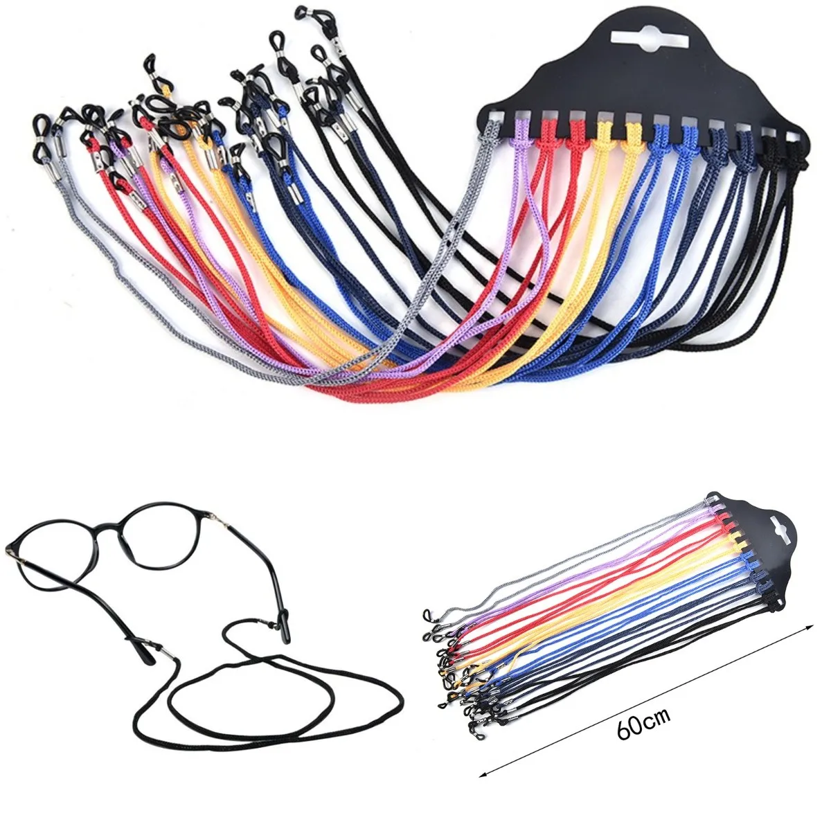 

12pcs/Lot Multicolor Nylon Glasses String Cord Holder Sunglasses For Tavel Eyeglasses Lanyard Neck Rope Strap