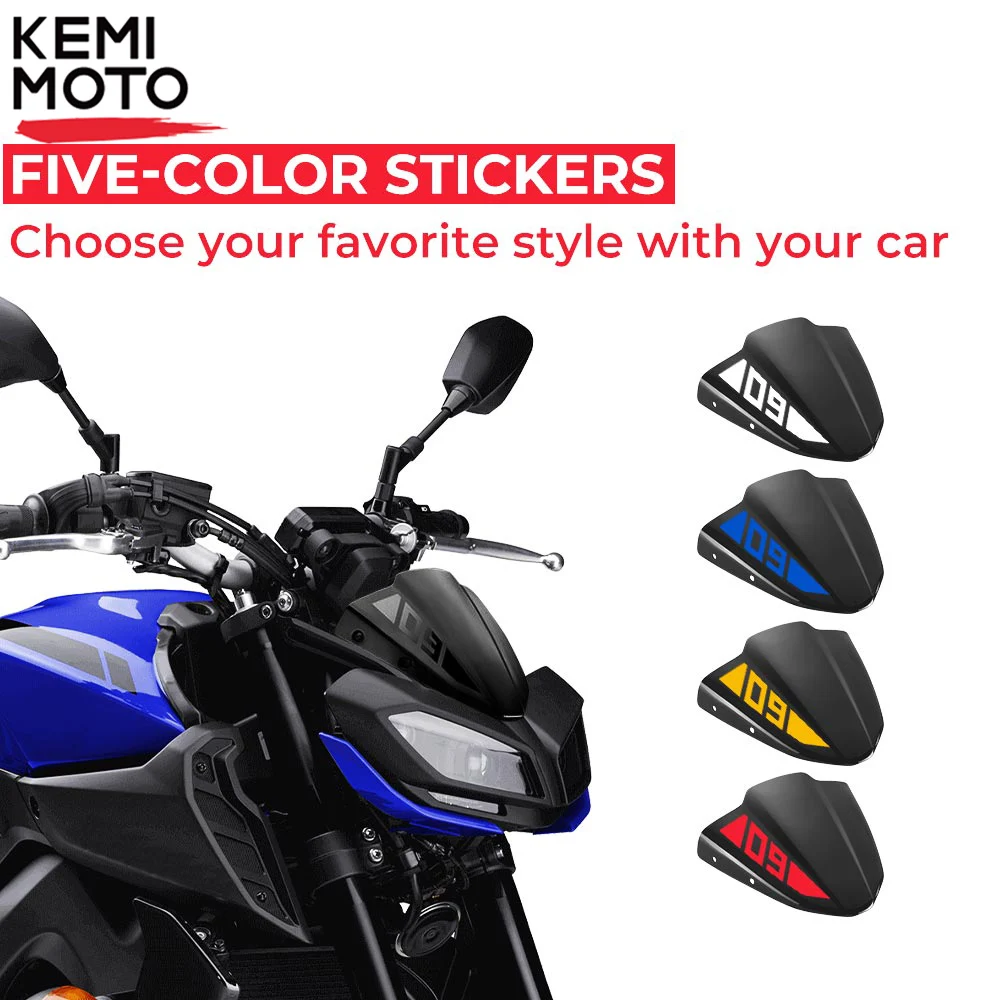 For Yamaha MT 09 MT09 Windshield Windscreen 2017 2018 2019 2020 Motorcycle Accessories FZ 09 FZ09 Windshield WindScreen Stickers