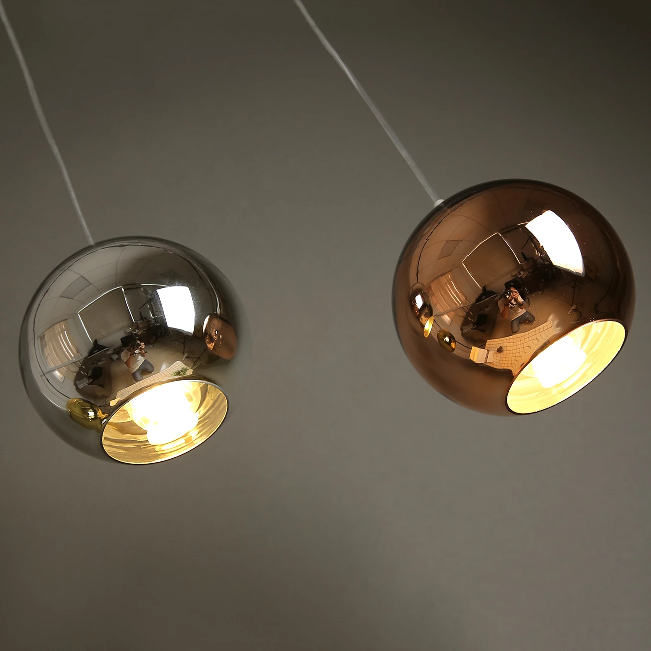 Post-modern  Pendant Lights Electroplated Glass Bubble Ball LED Hanging Lamp Living Room Kitchen Dining Room Lights