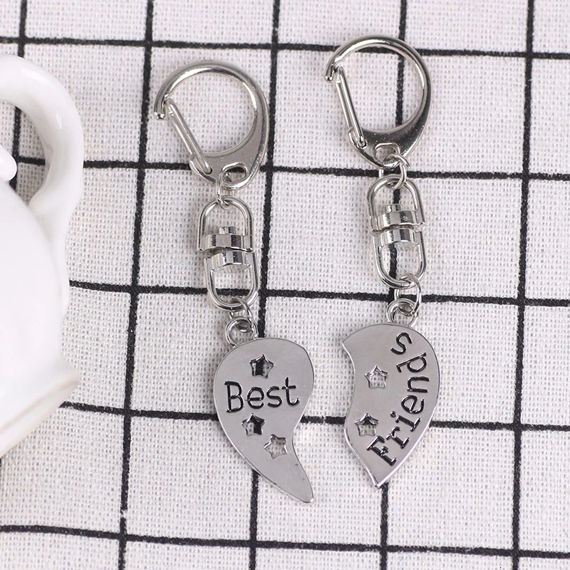 DIY Fashion Heart Shaped Musical Note Key  Best Friend Keychain Pendant Couple Charm Simple Jewelry Gift 2020 Dropshipping