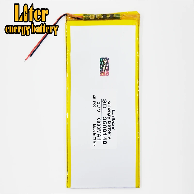 Bateria de íon de lítio 3580140 3780140 3380140 bom qu9 3.7v 6000mah( real 6000mah), bateria li-ion para v88, vdiâmetro m9 , tablet pc, 3.5*80*140mm