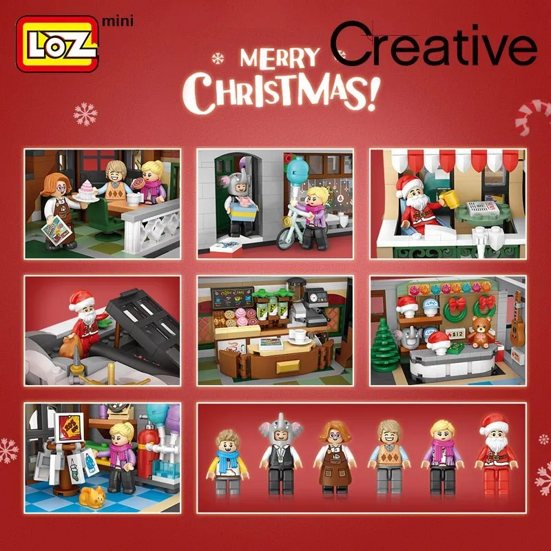 LOZ Christmas Cafe Building Blocks Assembled Toys Puzzle Boys and Girls Christmas Gifts High Difficulty and Huge Type