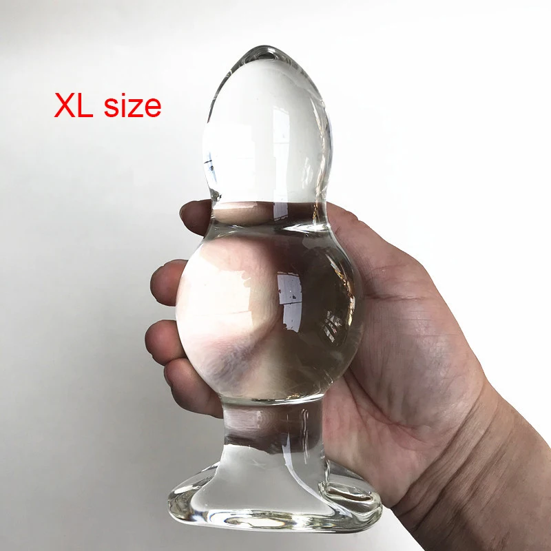 New Super Big Gourd Glass Anal Plug Prostate Massage Anal Ball Huge Glass Butt Plug Dilatador Anal Sex Toy For Couples Women Men