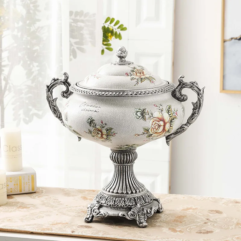 

European style resin vase handicraft ornament fruit tray paper towel box ashtray home luxury suit living room decoration