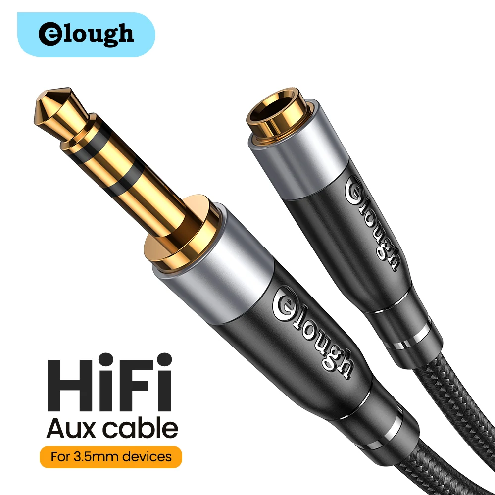 Elough AUX Cable Jack 3.5 mm Audio Extension Cable Male to Female Splitter for Huawei Earphone Xiaomi Redmi PC Audio Cable