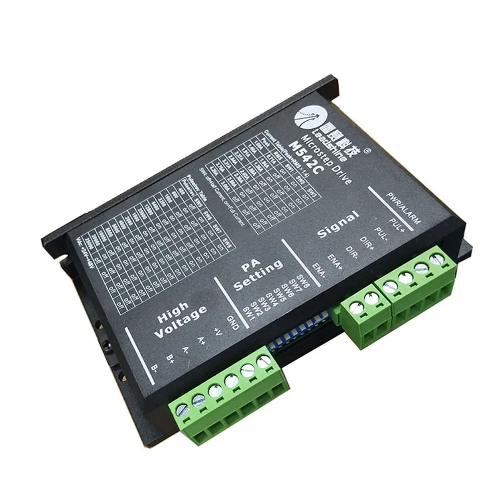 Leadshine-controlador de Motor paso a paso de 2 fases, M542C voltaje de entrada, corriente de 24-48VDC, 1,0-4,2 a
