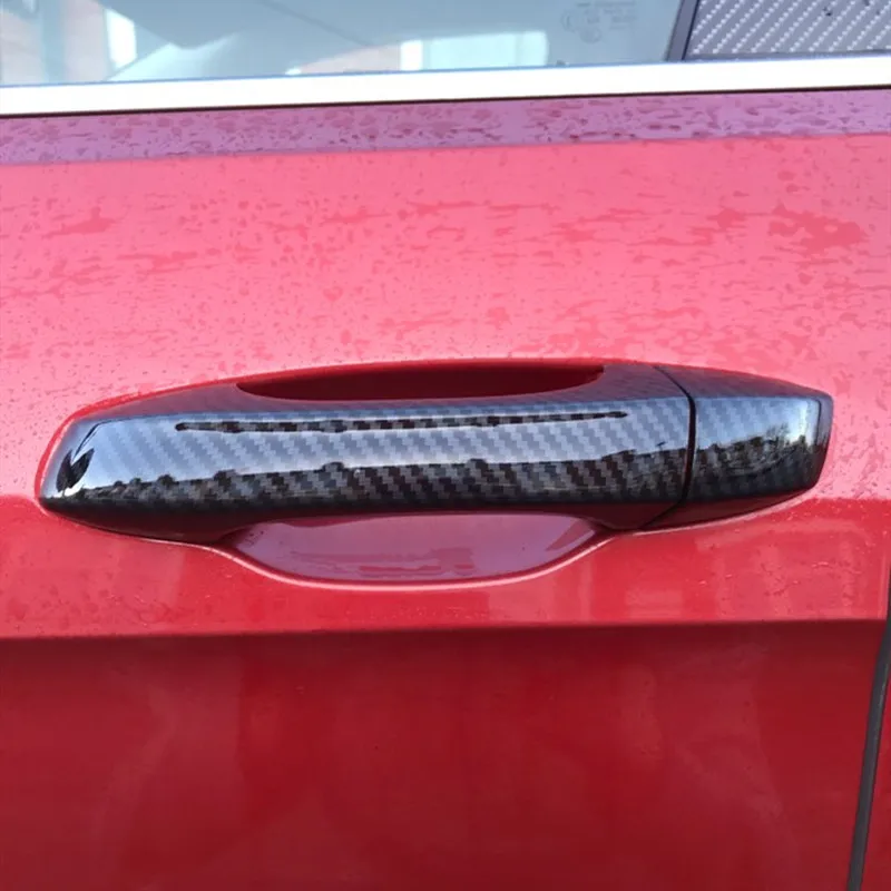 For SEAT Leon Cupra 5F MK3 Accessories Door Handle Cover trim handles covers plastic Imitation carbon fiber