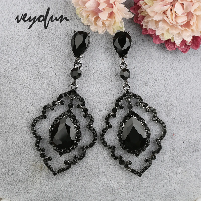 Veyofun Hollow Vintage Rhinestone Crystal Drop Earrings Fashion Party Dangle Earrings Jewelry for Women Gift New Wholesale