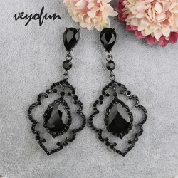 Veyofun Hollow Vintage Rhinestone Crystal Drop Earrings Fashion Party Dangle Earrings Jewelry for Women Gift New Wholesale