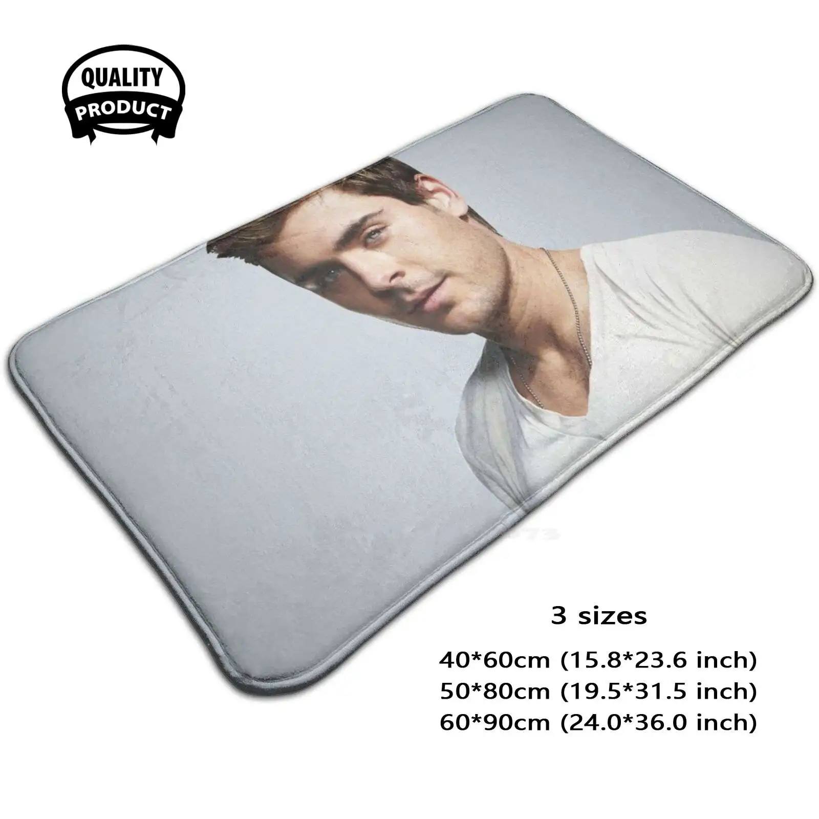 Zac Efron Soft Cushion Home Carpet Door Mat Car Rug Zac Efron Zack Efron Troy Bolton High School Musical Hottie Handsome Acto