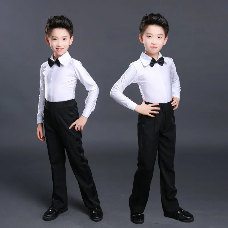 New Boy Latin ballroom Dance Set Costume Children Latin Shirt Suit Rumba Samba Dancewear Latin dance competition clothes
