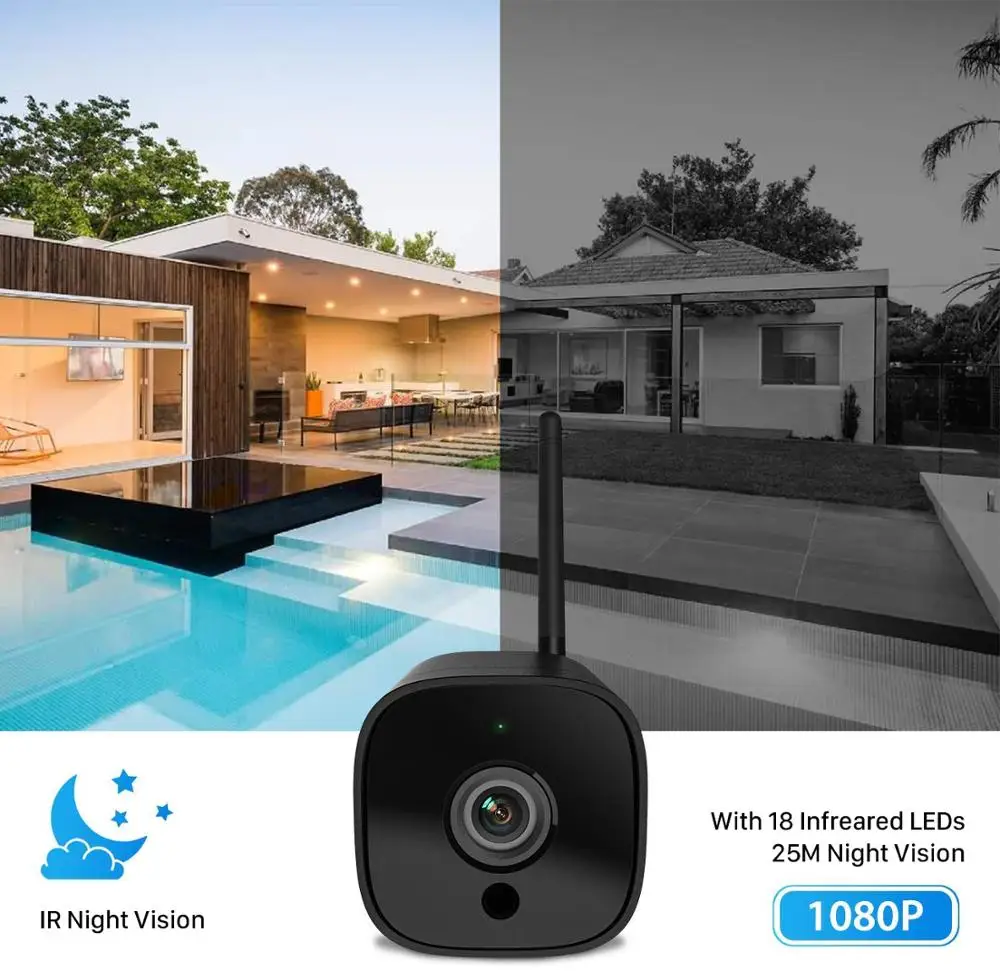 5MP Wireless IP Camera Outdoor 1080P 2MP AI Human Detect CCTV Security Camera Two Way Audio IR Night Vision Bullet Wifi Camera