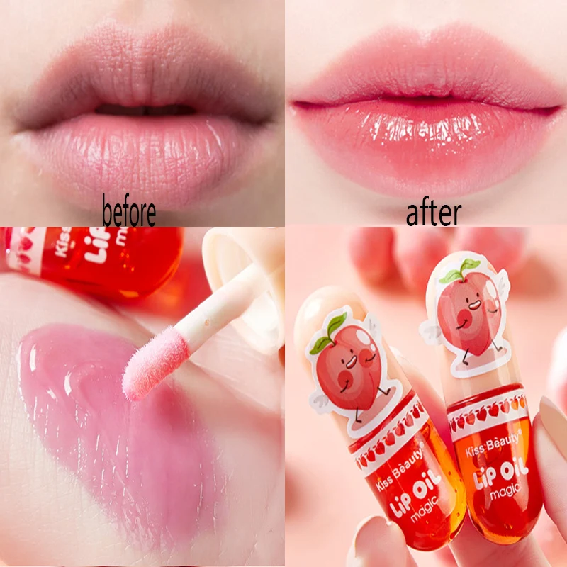 Moisturizing Lip Gloss Peach Waterproof Glossy Long Lasting Not Sticky Natural Korea Lip Tint Daily Makeup Lip Primer Plumper