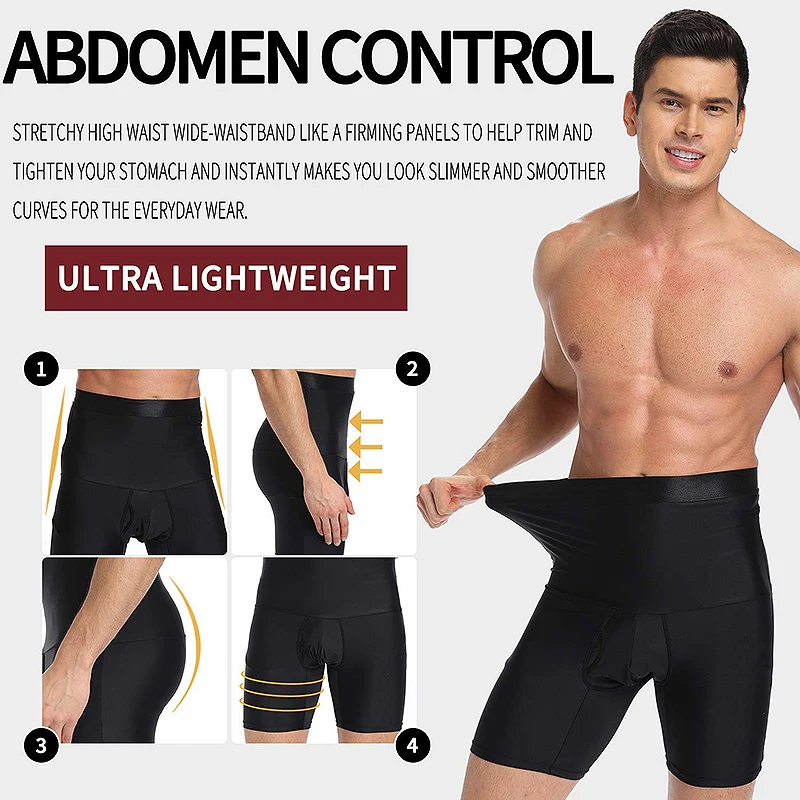 Mens Body Shaper Tummy Control Compression Shorts Belly Slimming Shapewear Abdomen Reducer Panties Fitness Boxer Pants Underwear