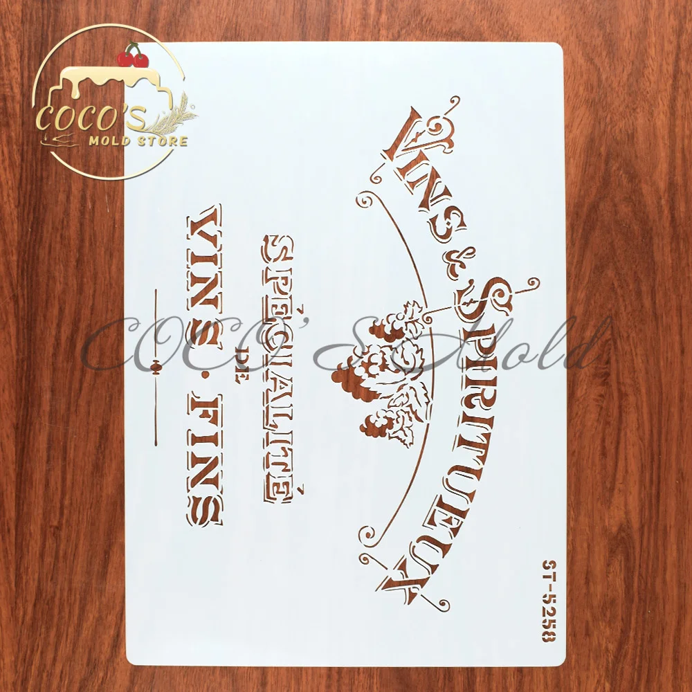 A4 Size Advertising/Words Plastic Lace Cake Stencils Cake Decorating Tools Kitchen Pastry Cake Template Bakeware
