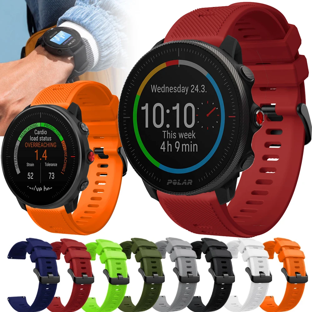 22mm Smart Watch Band For Polar Grit X/Grit X Pro Silicone Straps Polar Vantage M M2 V2 V3 Wristband Forerunner 745 Accessories