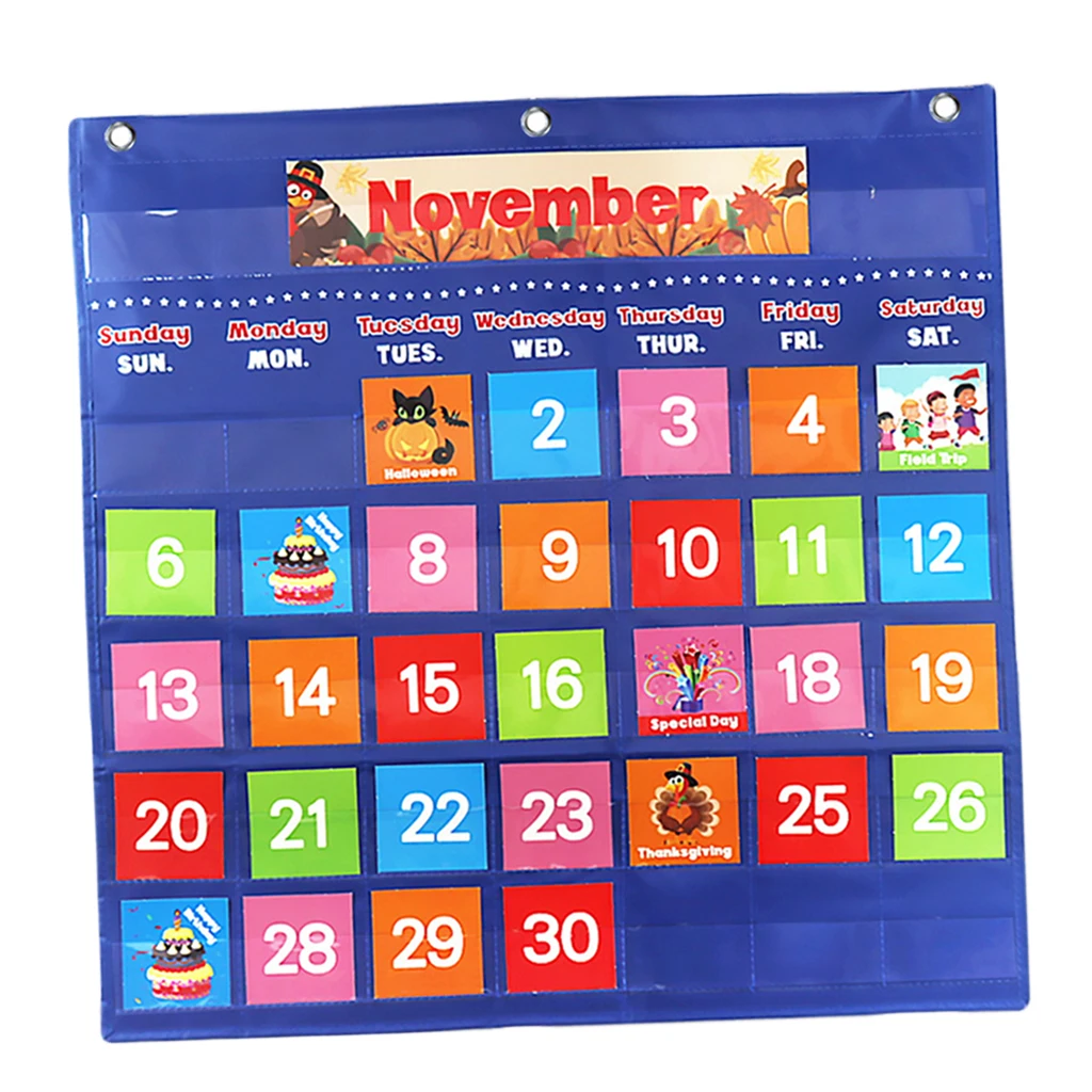 Lernen Kalender Tasche Diagramm Dargestellt Karten Tag Woche Monatliche Diagramm Wand Hängen für Kinder Pädagogisches Klassenzimmer Liefert