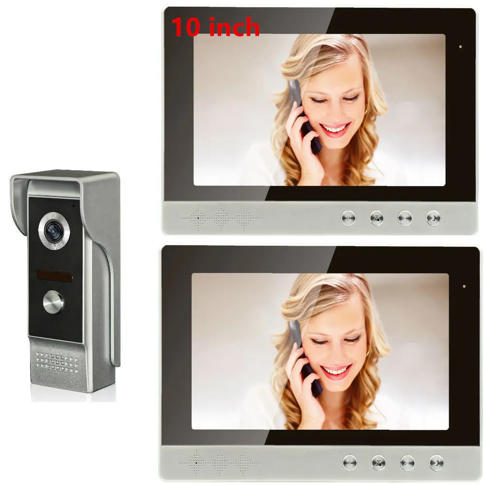 

support Access Control 10''Inch Wired Video Door Phone System Visual Video Intercom Doorbell Monitor Camera Kit