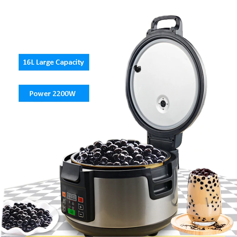 Commercial Bubble tea cooker machine Tapioca pearl cooker Sago cooker making machine 16L Large Capacity Non-Stick Pan  2200W