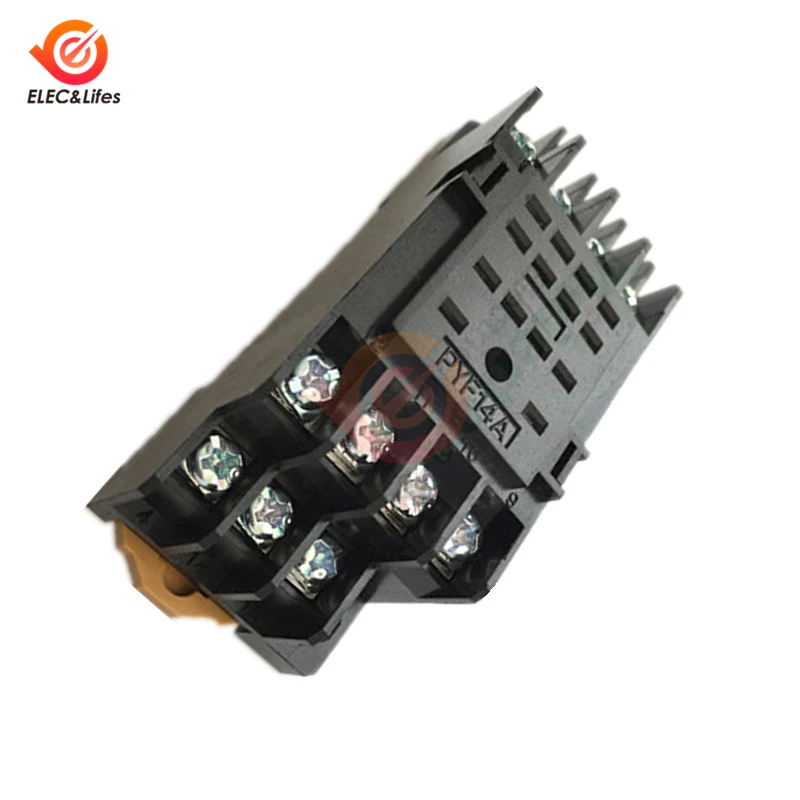 Small Electromagnetic Relay MY4NJ AC 110V 220V DC 24V 12V Coil Relay Module with Base Socket 4PDT 14 Pin Silver plated contact