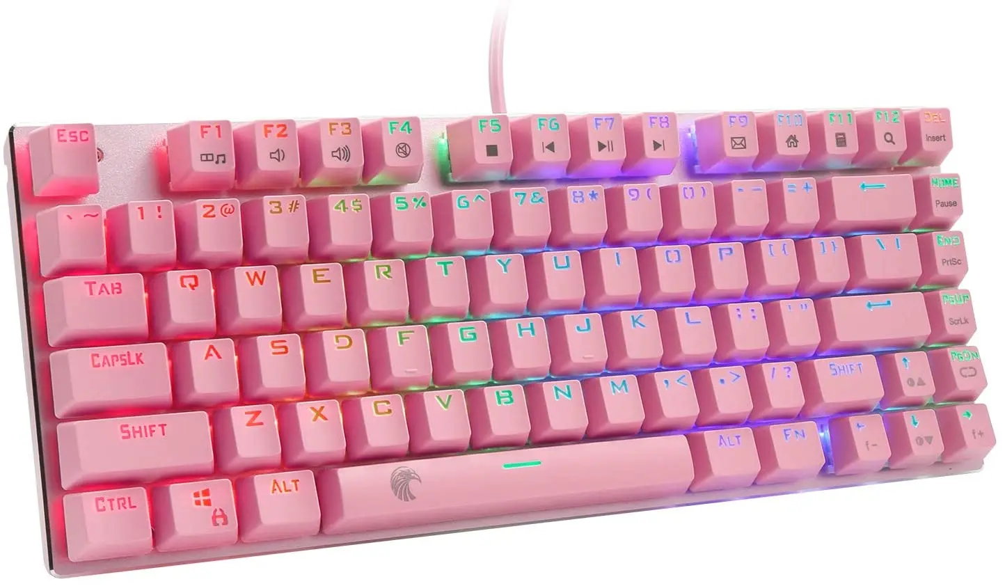 

HUO JI Z-88 RGB Mechanical Gaming Keyboard OUTEMU Switch LED Backlit Compact 81 Keys Anti-Ghosting for Mac PC White Pink Black